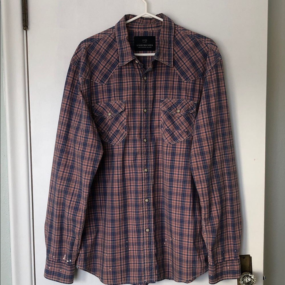 Scotch & Soda Long Sleeve Snap Button Shirt
